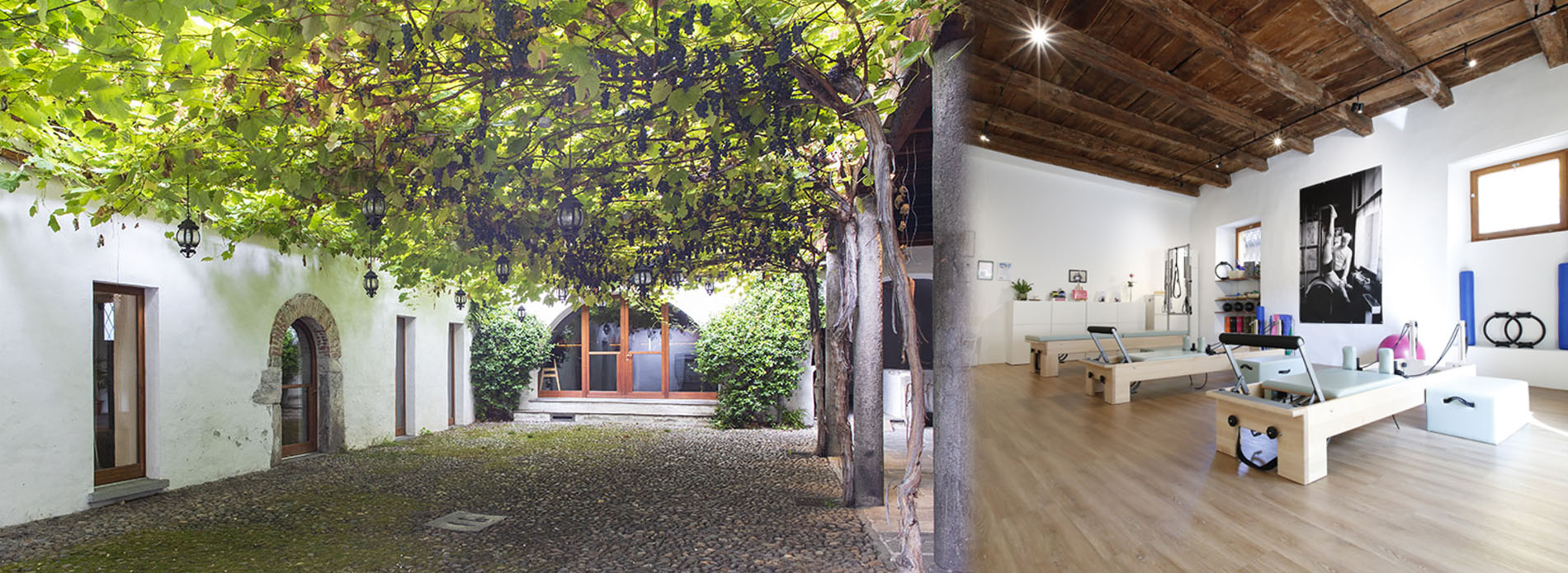 Centro Pilates a Locarno, nella casa del Negromante: cortile interno.